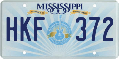 MS license plate HKF372