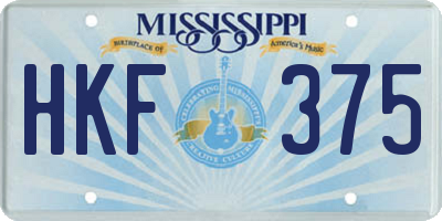 MS license plate HKF375