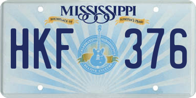 MS license plate HKF376