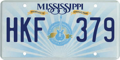 MS license plate HKF379