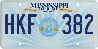 MS license plate HKF382