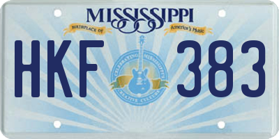MS license plate HKF383