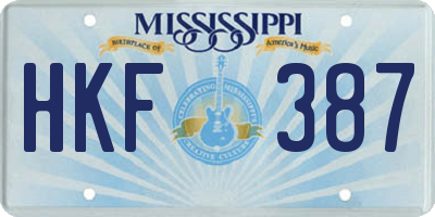 MS license plate HKF387