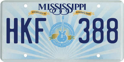 MS license plate HKF388