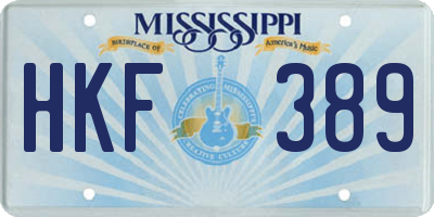 MS license plate HKF389