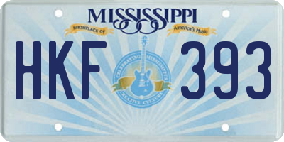 MS license plate HKF393