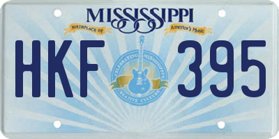MS license plate HKF395