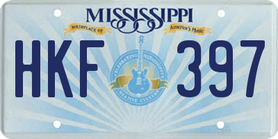 MS license plate HKF397