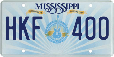 MS license plate HKF400
