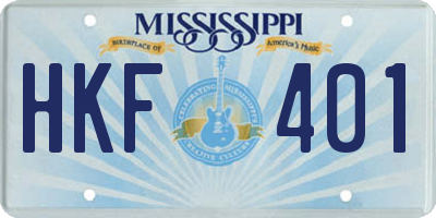 MS license plate HKF401
