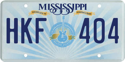 MS license plate HKF404