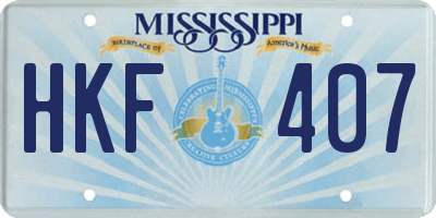 MS license plate HKF407