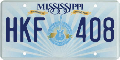 MS license plate HKF408