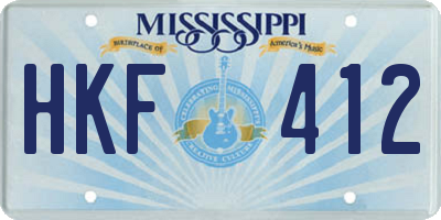 MS license plate HKF412