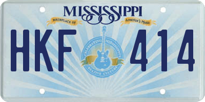 MS license plate HKF414