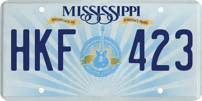 MS license plate HKF423