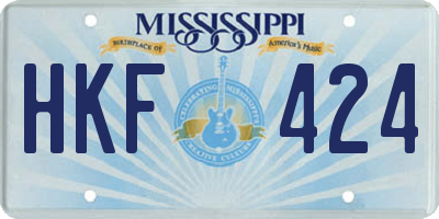MS license plate HKF424