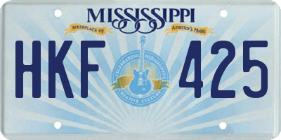 MS license plate HKF425