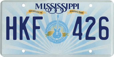 MS license plate HKF426