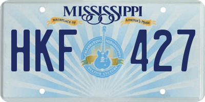 MS license plate HKF427