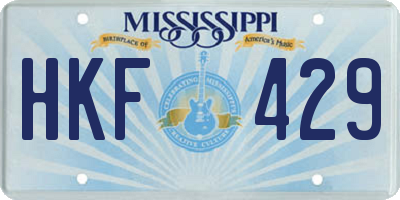 MS license plate HKF429
