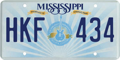 MS license plate HKF434