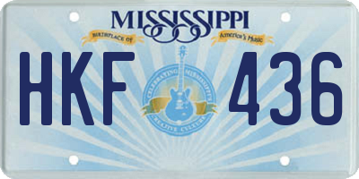 MS license plate HKF436
