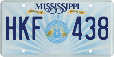 MS license plate HKF438