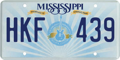 MS license plate HKF439