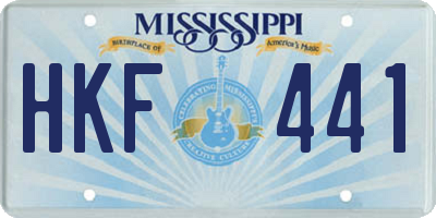 MS license plate HKF441