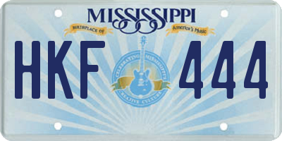 MS license plate HKF444