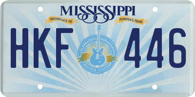 MS license plate HKF446