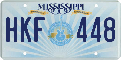 MS license plate HKF448