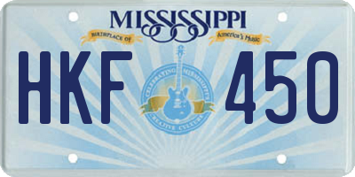 MS license plate HKF450