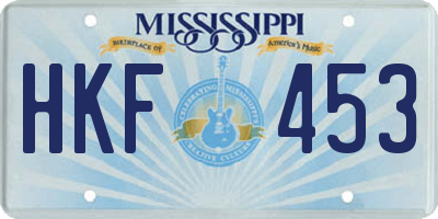 MS license plate HKF453