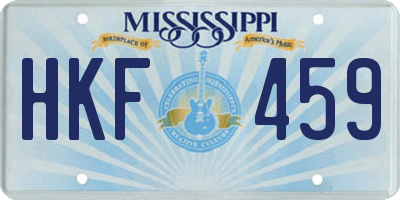 MS license plate HKF459