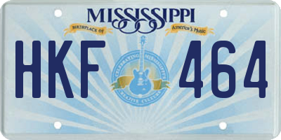 MS license plate HKF464