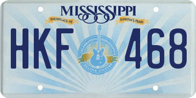 MS license plate HKF468