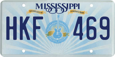 MS license plate HKF469
