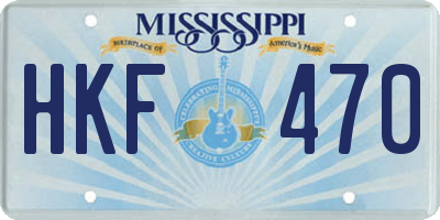 MS license plate HKF470