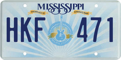 MS license plate HKF471
