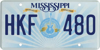 MS license plate HKF480