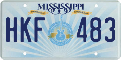 MS license plate HKF483