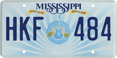 MS license plate HKF484