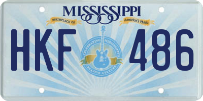 MS license plate HKF486