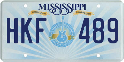 MS license plate HKF489
