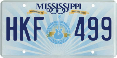 MS license plate HKF499