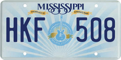 MS license plate HKF508