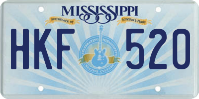 MS license plate HKF520
