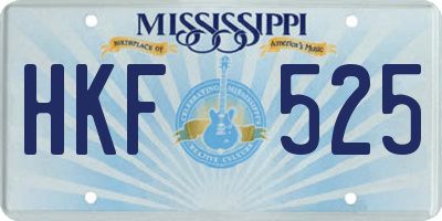 MS license plate HKF525